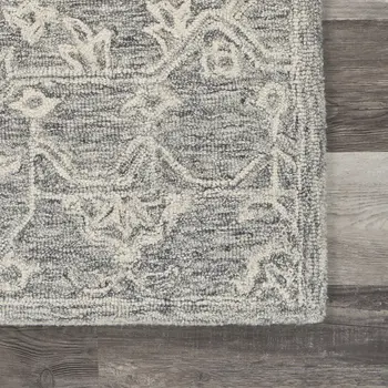 3' x 5' Gray Floral Finesse Area Rug