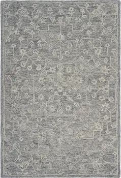5' X 7' Gray Floral Finesse Area Rug