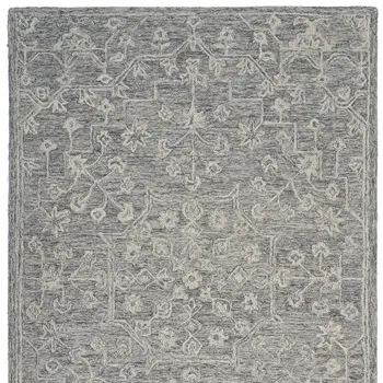 5' X 7' Gray Floral Finesse Area Rug