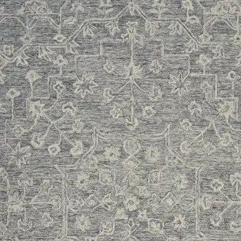 5' X 7' Gray Floral Finesse Area Rug