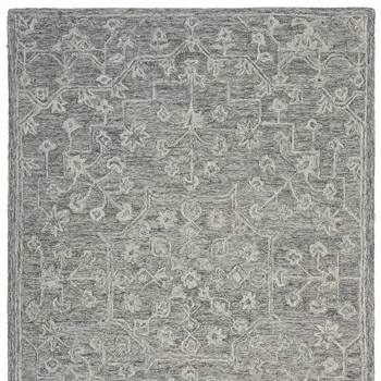 7' x 9' Gray Floral Finesse Area Rug