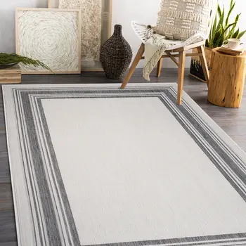 5' X 7' Gray Indoor Outdoor Area Rug