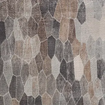 2' X 20' Beige Cobblestone Pattern Runner Rug