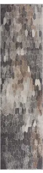 8' Beige And Gray Cobblestone Distressed Runner Rug