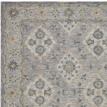 8' X 10' Blue and Tan Traditional Area Rug