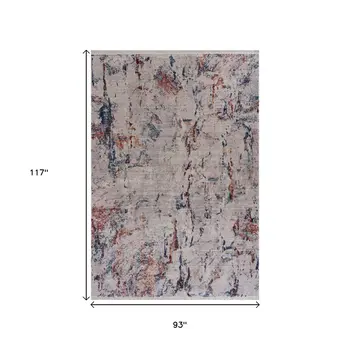 8' X 10' Orange and Ivory Medallion Area Rug