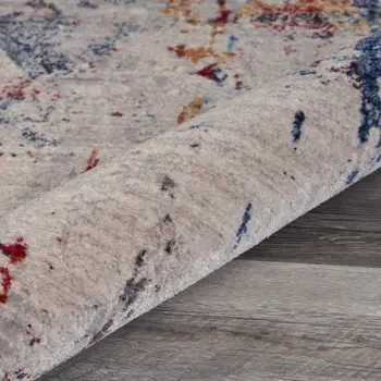 8' X 10' Orange and Ivory Medallion Area Rug