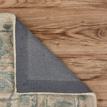 8' X 10' Turquoise and Cream Medallion Area Rug