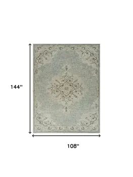 9' X 12' Blue Wool Hand Tufted Area Rug