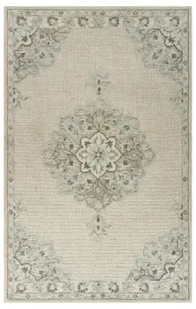 5' X 8' Ivory Wool Handmade Area Rug