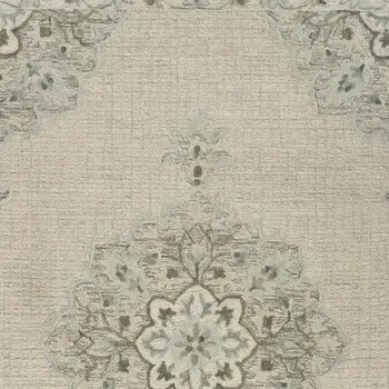 5' X 8' Ivory Wool Handmade Area Rug