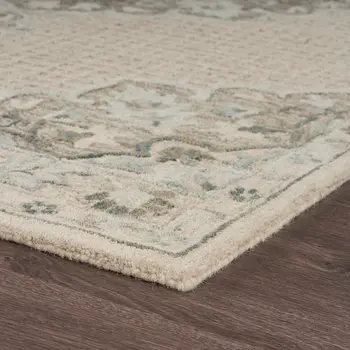 8' X 10' Ivory Wool Handmade Area Rug