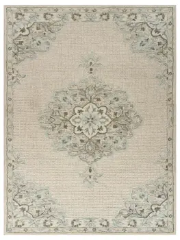 9' X 12' Ivory Wool Handmade Area Rug