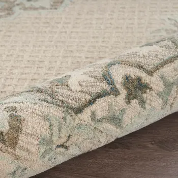 9' X 12' Ivory Wool Handmade Area Rug