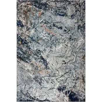 5' X 8' Navy and Gray Abstract Ice Area Rug
