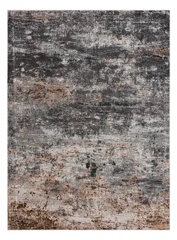 5' X 8' Gray And Orange Storm Area Rug
