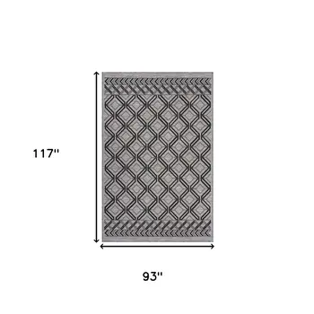 8' X 10' Black And Tan Indoor Outdoor Area Rug