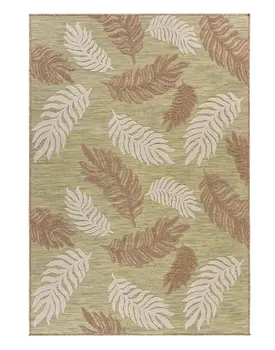8' X 10' Green And Ivory Indoor Outdoor Area Rug