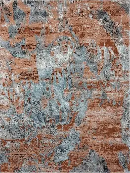 8' X 10' Rustic Brown Abstract Area Rug
