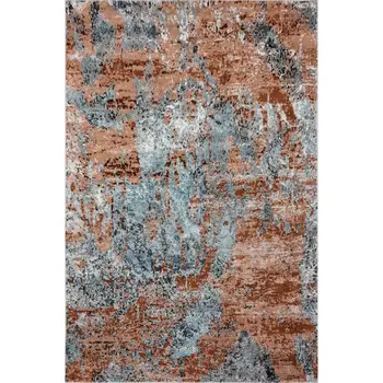 8' X 10' Rustic Brown Abstract Area Rug