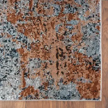 8' X 10' Rustic Brown Abstract Area Rug
