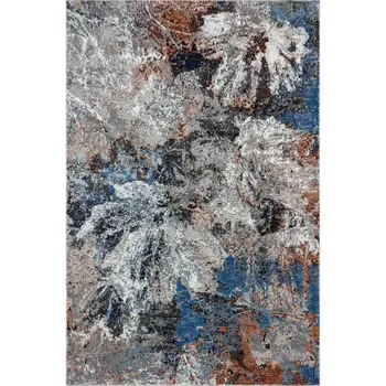8' X 10' Gray Abstract Foliage Area Rug