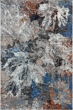 8' X 10' Gray Abstract Foliage Area Rug