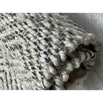 2' X 5' Tan And Gray Jute Hand Woven Area Rug