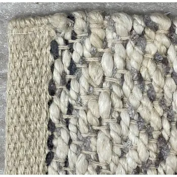 2' X 5' Tan And Gray Jute Hand Woven Area Rug