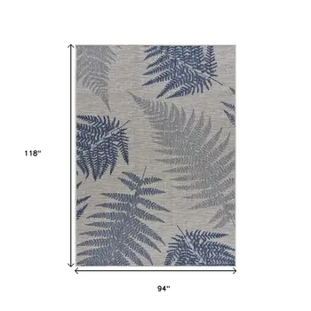 8' X 10' Blue And Gray Indoor Outdoor Area Rug