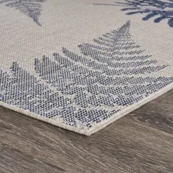 8' X 10' Blue And Gray Indoor Outdoor Area Rug