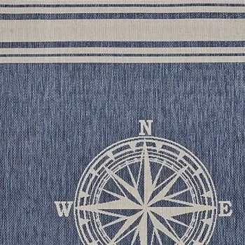 5' X 7' Blue And Gray Indoor Outdoor Area Rug