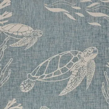 8' X 9' Blue And Gray Indoor Outdoor Area Rug