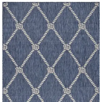 3' X 5' Blue And Gray Indoor Outdoor Area Rug
