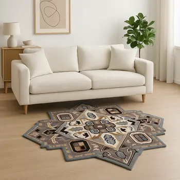7' X 7' Blue And Red Wool Hand Tufted Area Rug