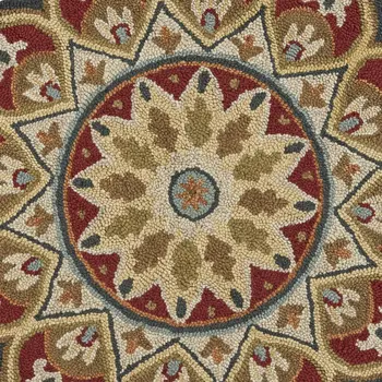 6' Red Wool Hand Tufted Round Rug