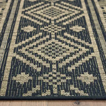 5' X 8' Brown And Black Indoor Outdoor Area Rug