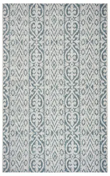 5' X 8' Blue And White Indoor Outdoor Area Rug