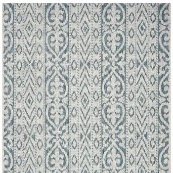 5' X 8' Blue And White Indoor Outdoor Area Rug
