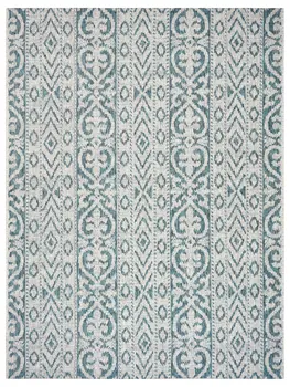 8' X 10' Blue And White Indoor Outdoor Area Rug
