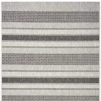 5' X 8' Gray And Black Indoor Outdoor Area Rug