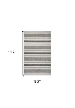 8' X 10' Gray And Black Indoor Outdoor Area Rug