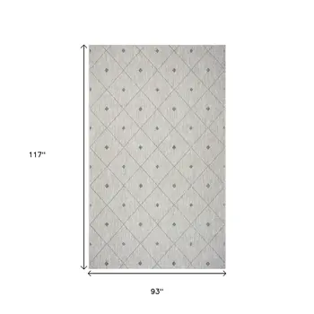 8' X 10' Blue And Gray Indoor Outdoor Area Rug