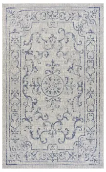 8' X 10' Blue And Gray Indoor Outdoor Area Rug
