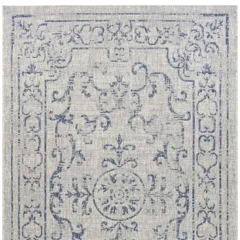 8' X 10' Blue And Gray Indoor Outdoor Area Rug