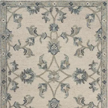7' X 9' Light Blue Wool Hand Tufted Area Rug