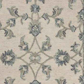 7' X 9' Light Blue Wool Hand Tufted Area Rug