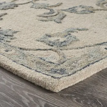 7' X 9' Light Blue Wool Hand Tufted Area Rug