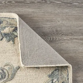 7' X 9' Light Blue Wool Hand Tufted Area Rug