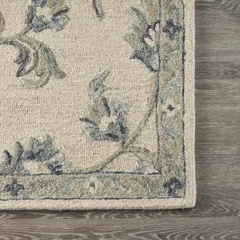 7' X 9' Light Blue Wool Hand Tufted Area Rug